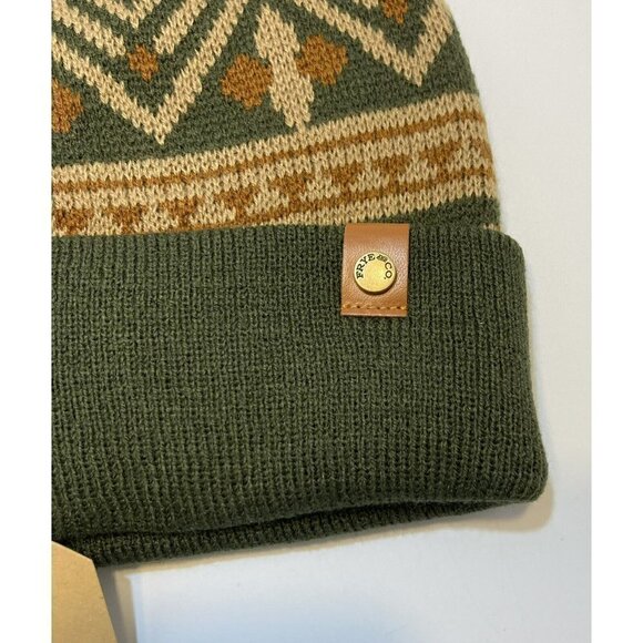 Frye & Co NWT Southwest Jacquard Beanie w/ Cuff Evergreen Rust Tan Hat-OSFM - Picture 3 of 9